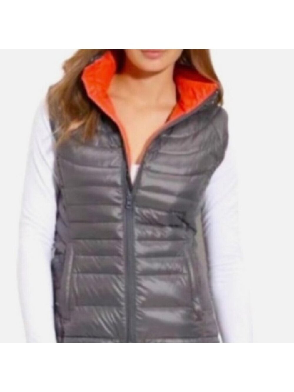 Bernardo | Women's Gray Packable Goose Down Puffer Vest Size Medium